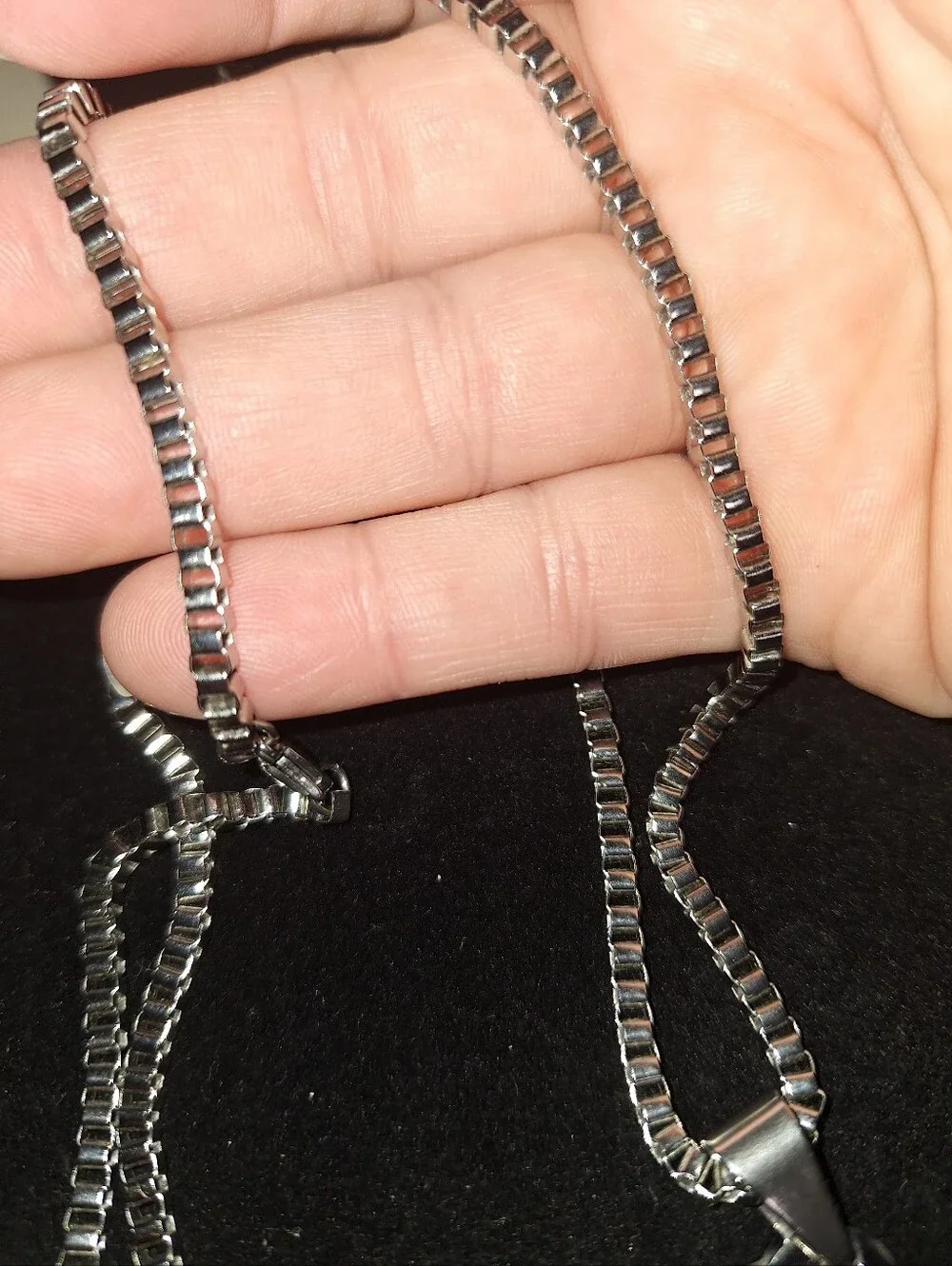 Mens Stainless Steel Two-Tone & Black Cross Pendant Necklace